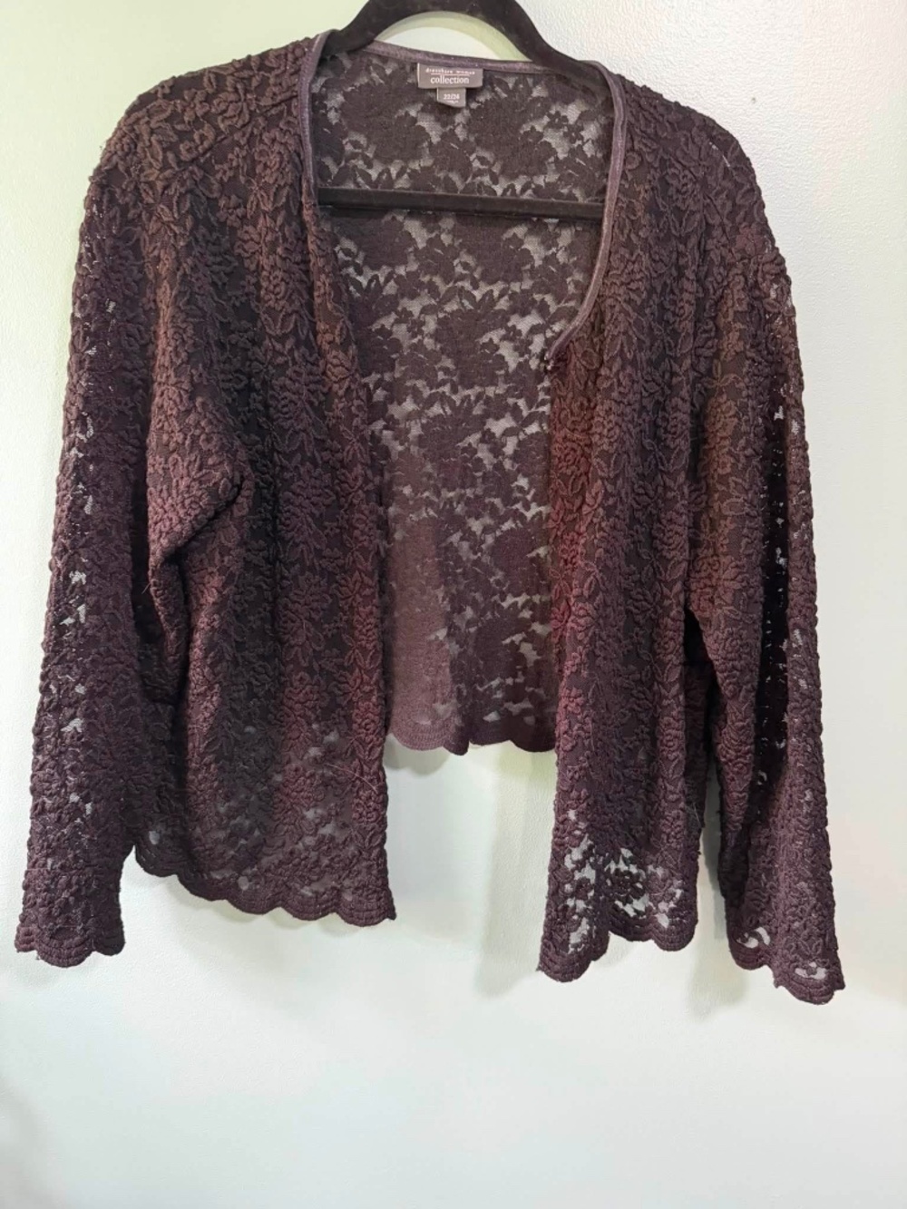 Dressbarn Woman Collection Black Lace Cardigan 22/24 Plus Size